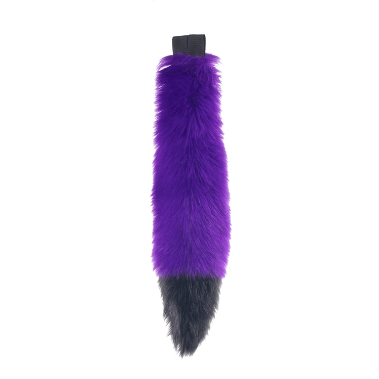 purple Pawstar fluffy furry costume mini fox tail. Great for Halloween, Parties, and more.