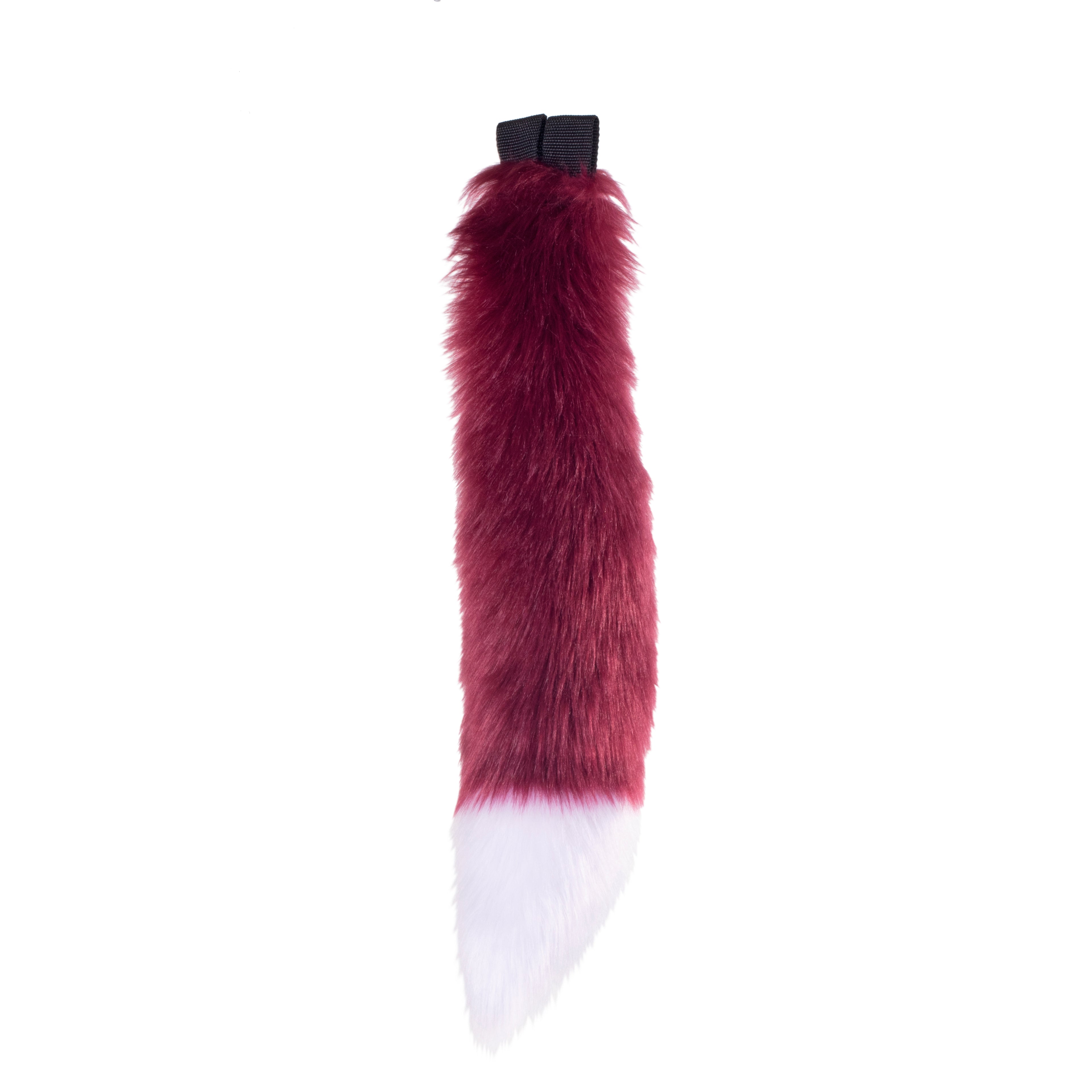 merlot burgundy with white tip canine Mini Fox Tail - Pawstar Pawstar Tails 