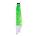 lime green Full size fox tail by pawstar. These faux fur tails are perfect for cosplay, halloween costumes, partial fursuit and more. Made in the USA since 2003.