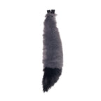 grey gray and black Full size fox tail by pawstar. These faux fur tails are perfect for cosplay, halloween costumes, partial fursuit and more. Made in the USA since 2003.