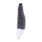 grey gray and white Full size fox tail by pawstar. These faux fur tails are perfect for cosplay, halloween costumes, partial fursuit and more. Made in the USA since 2003.
