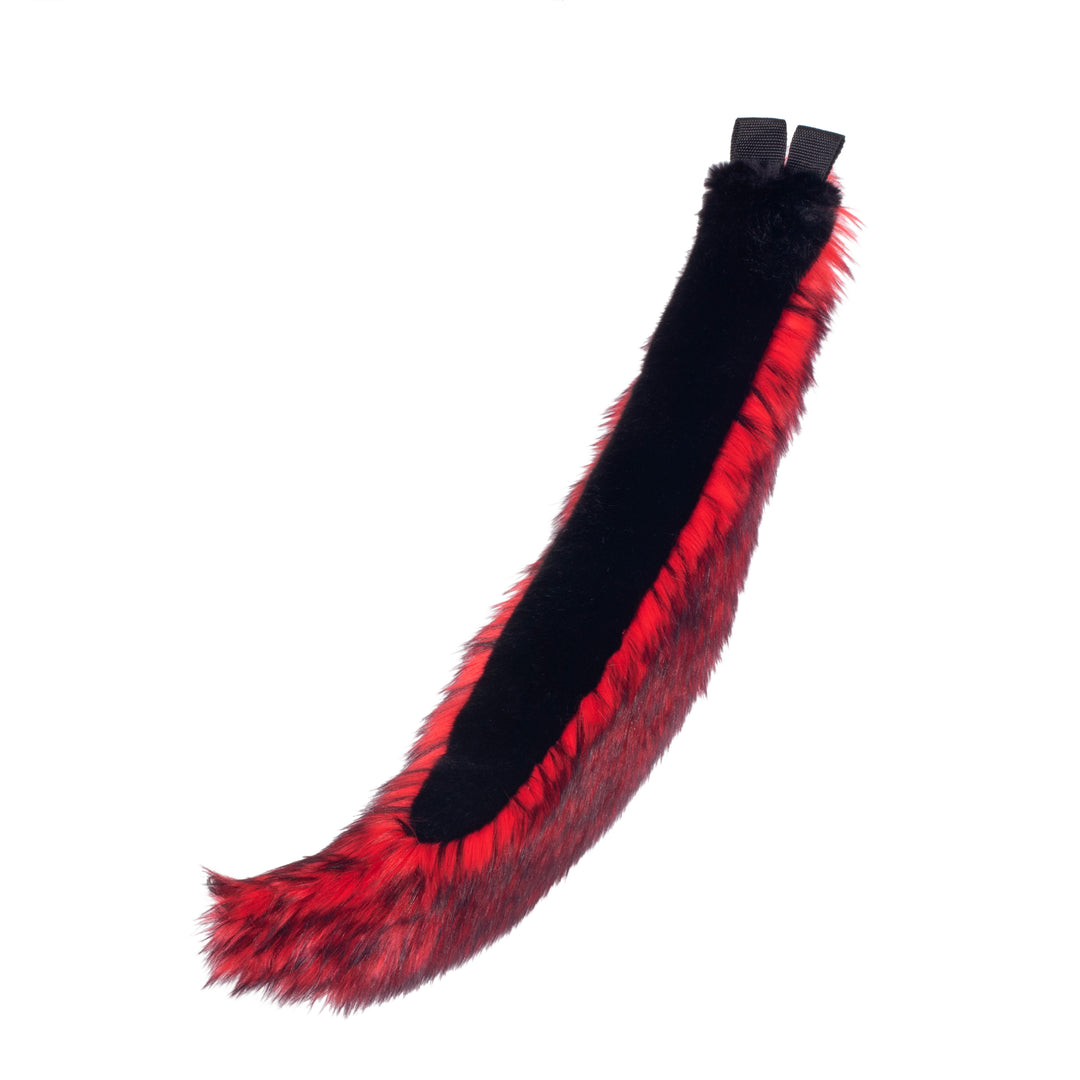 red Pawstar fluffy wild wolf tail. Great for halloween costume and furry cosplay.