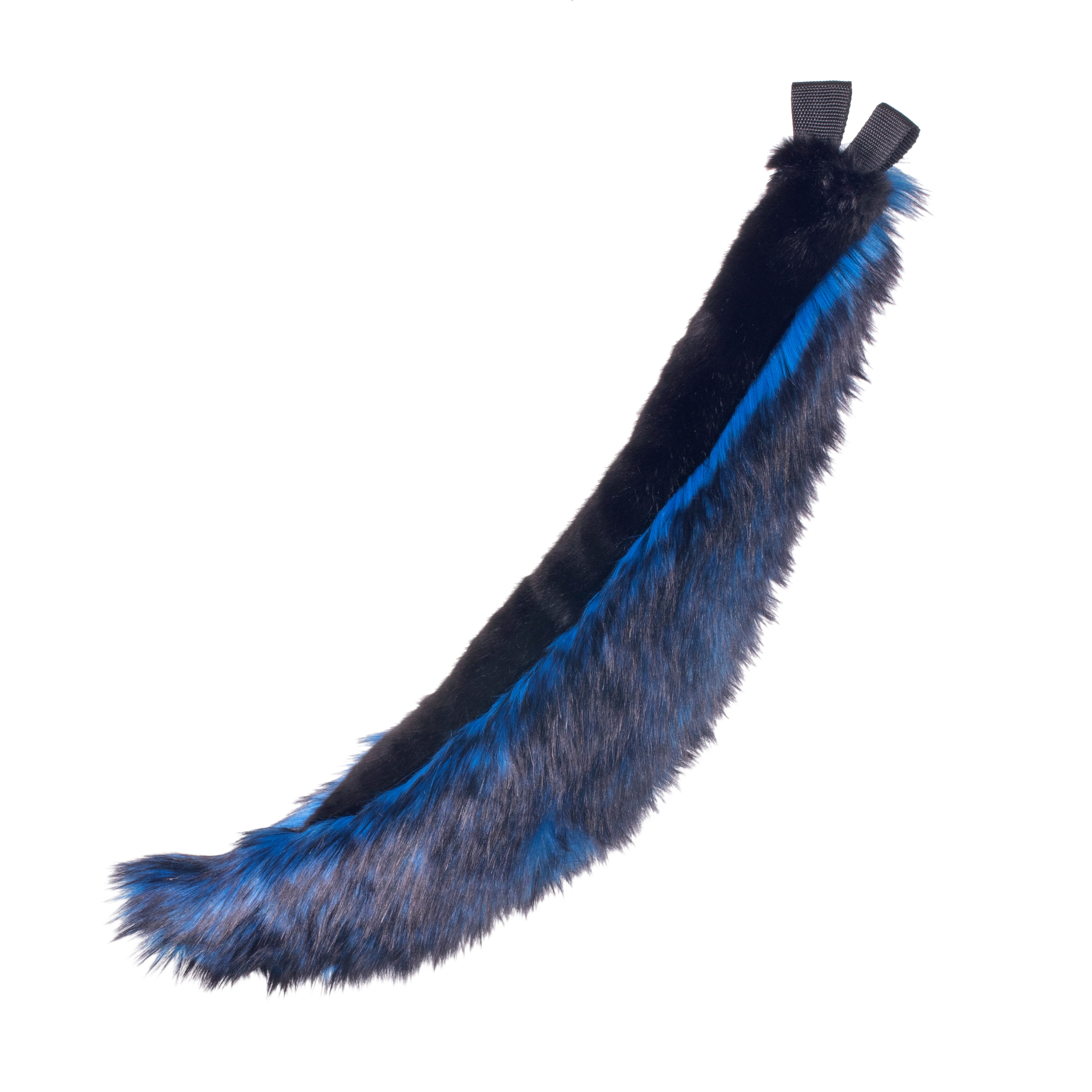 blue Pawstar fluffy wild wolf tail. Great for halloween costume and furry cosplay.