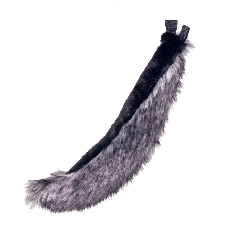 gray Pawstar fluffy wild wolf tail. Great for halloween costume and furry cosplay.