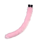 pastel pink light pink Pawstar classic original faux fur kitty cat costume tail for cosplay and partial furry fursuits. Unisex adult halloween costume.