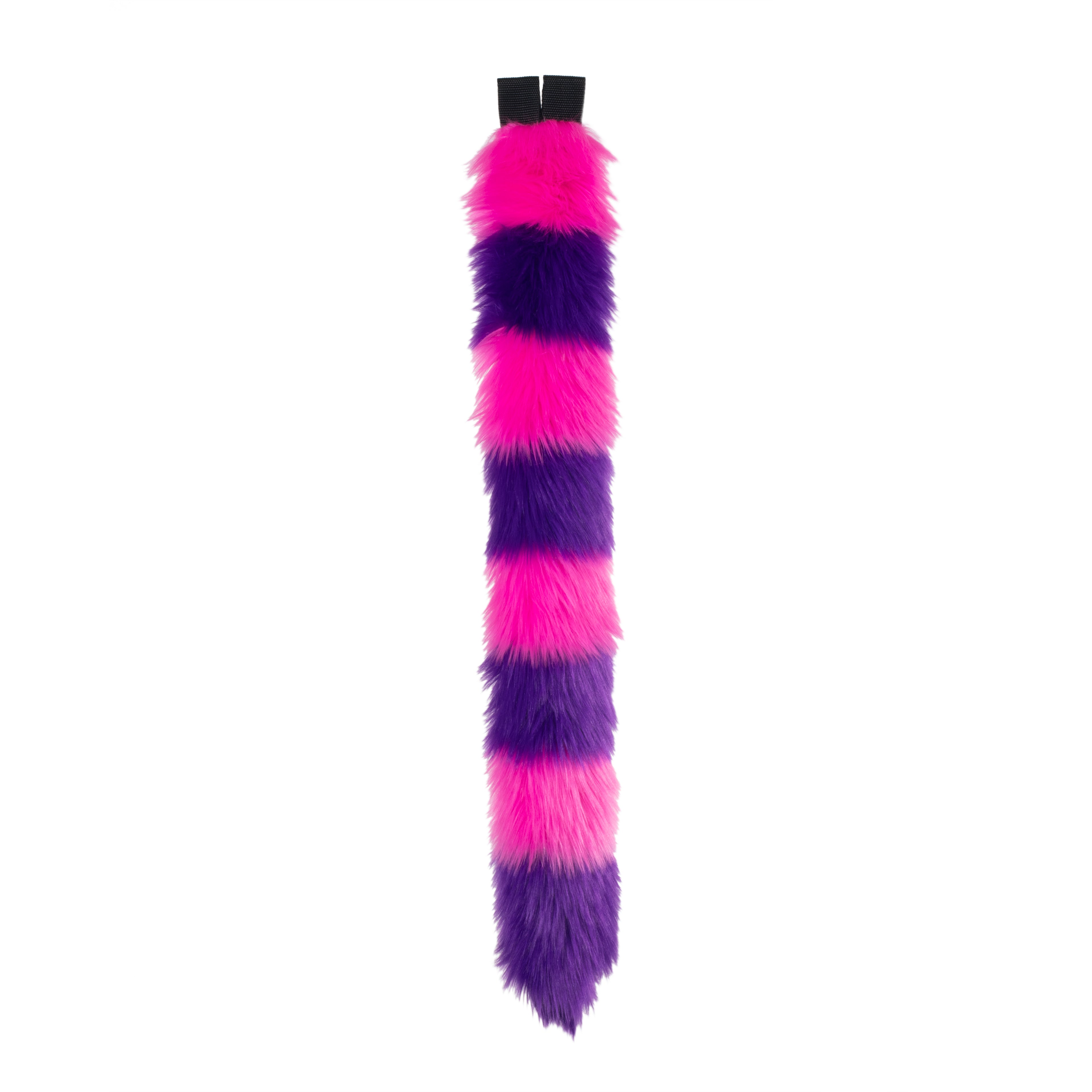 Pawstar Cheshire Striped Kitty Tail alice in wonderland furry fluffy partial fursuit halloween costume or cosplay accessory