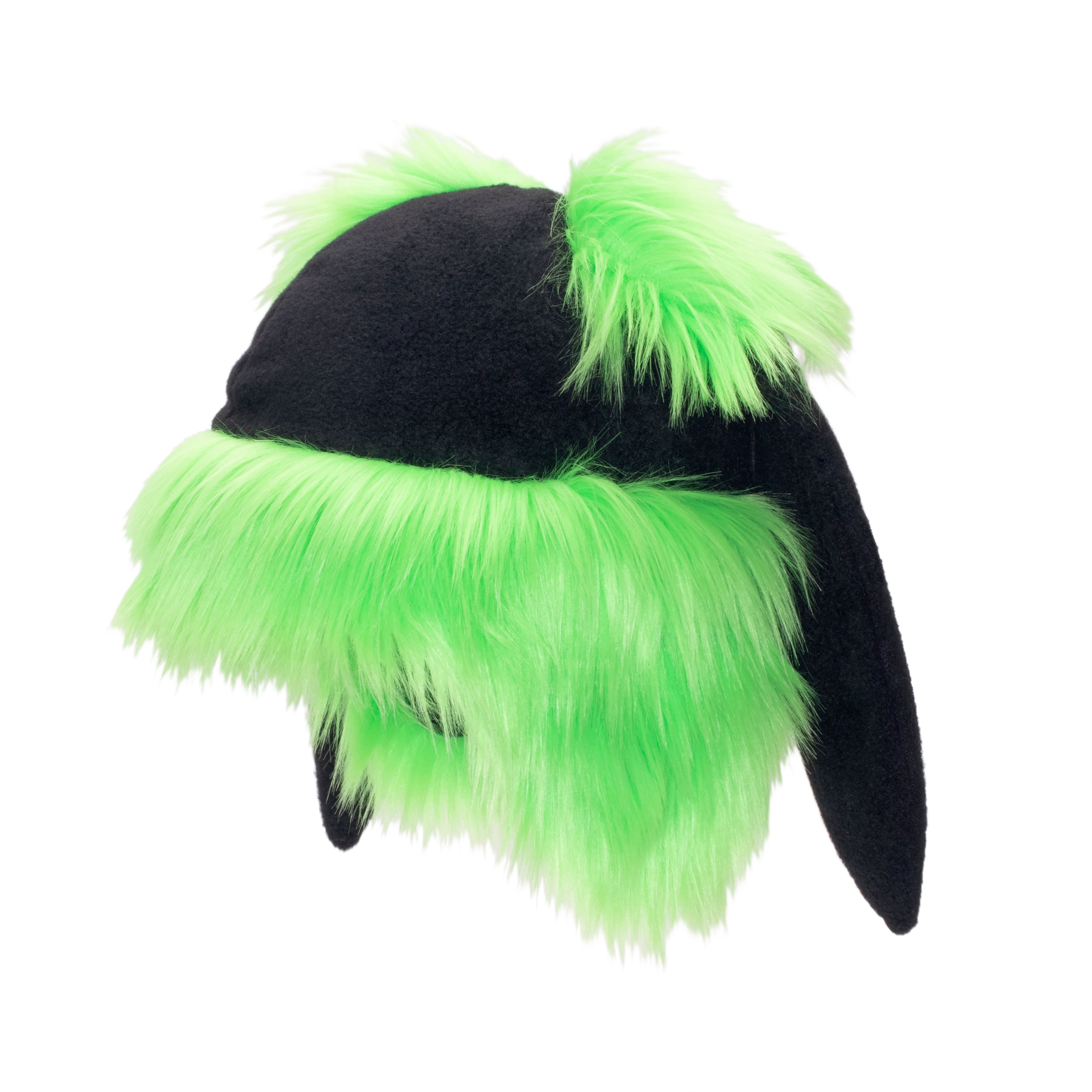 lime Pawstar cute fluffy furry bunny ear har. Great for halloween costume and furry costume.