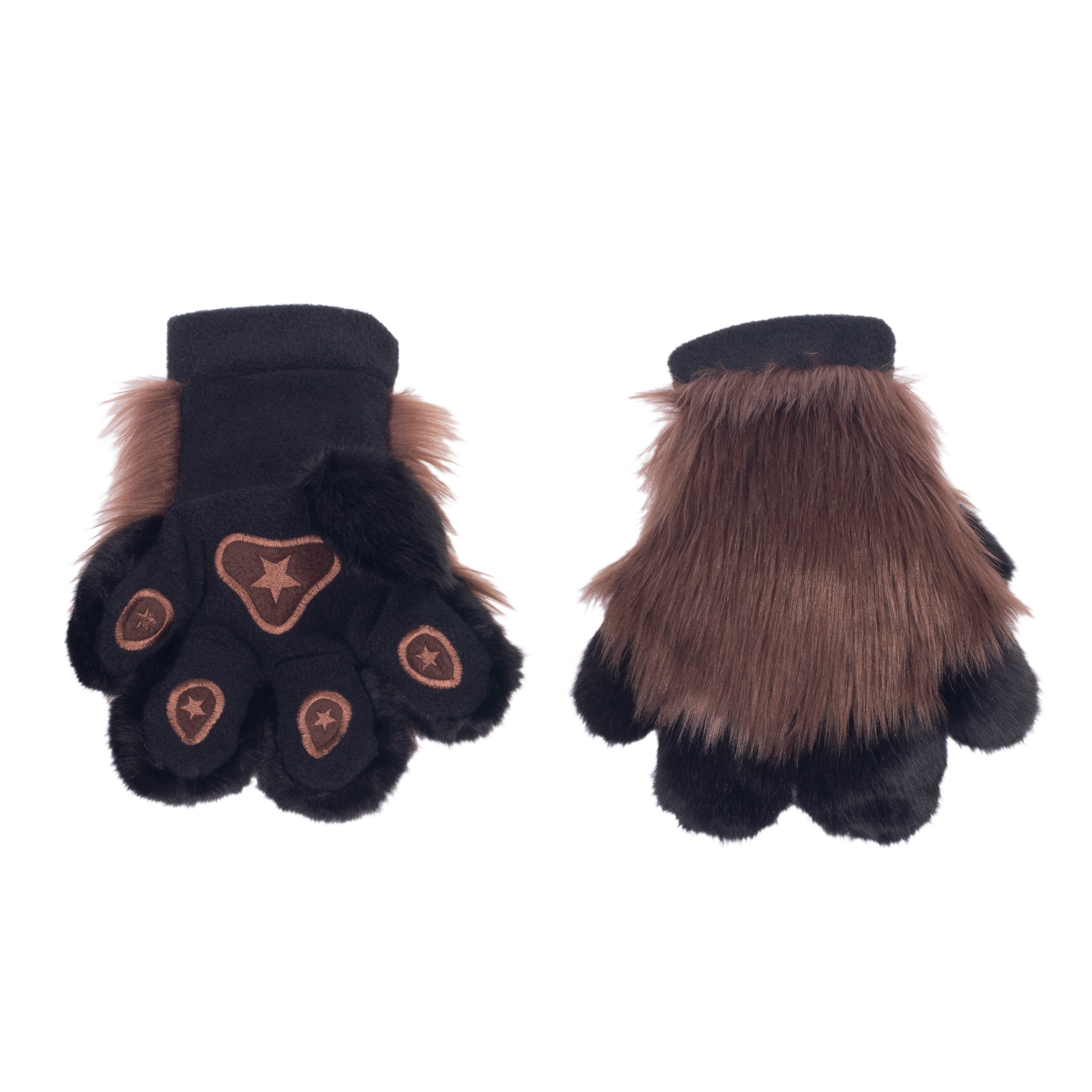 Brown chocolate Pawstar PawMitts fursuit hand paw gloves for partial fursuit halloween costumes anime cosplay