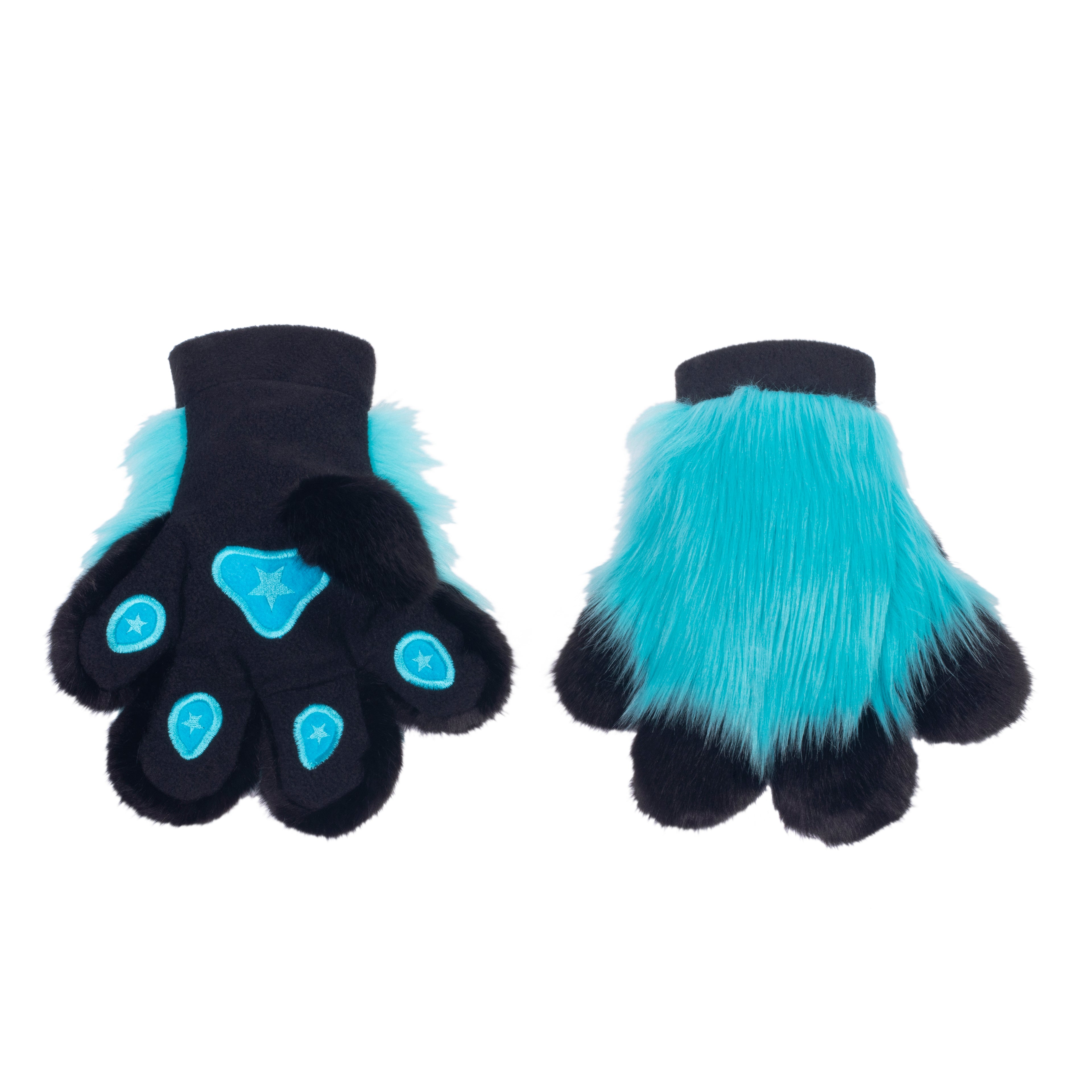 teal turquoise  Pawstar PawMitts fursuit hand paw gloves for partial fursuit halloween costumes anime cosplay