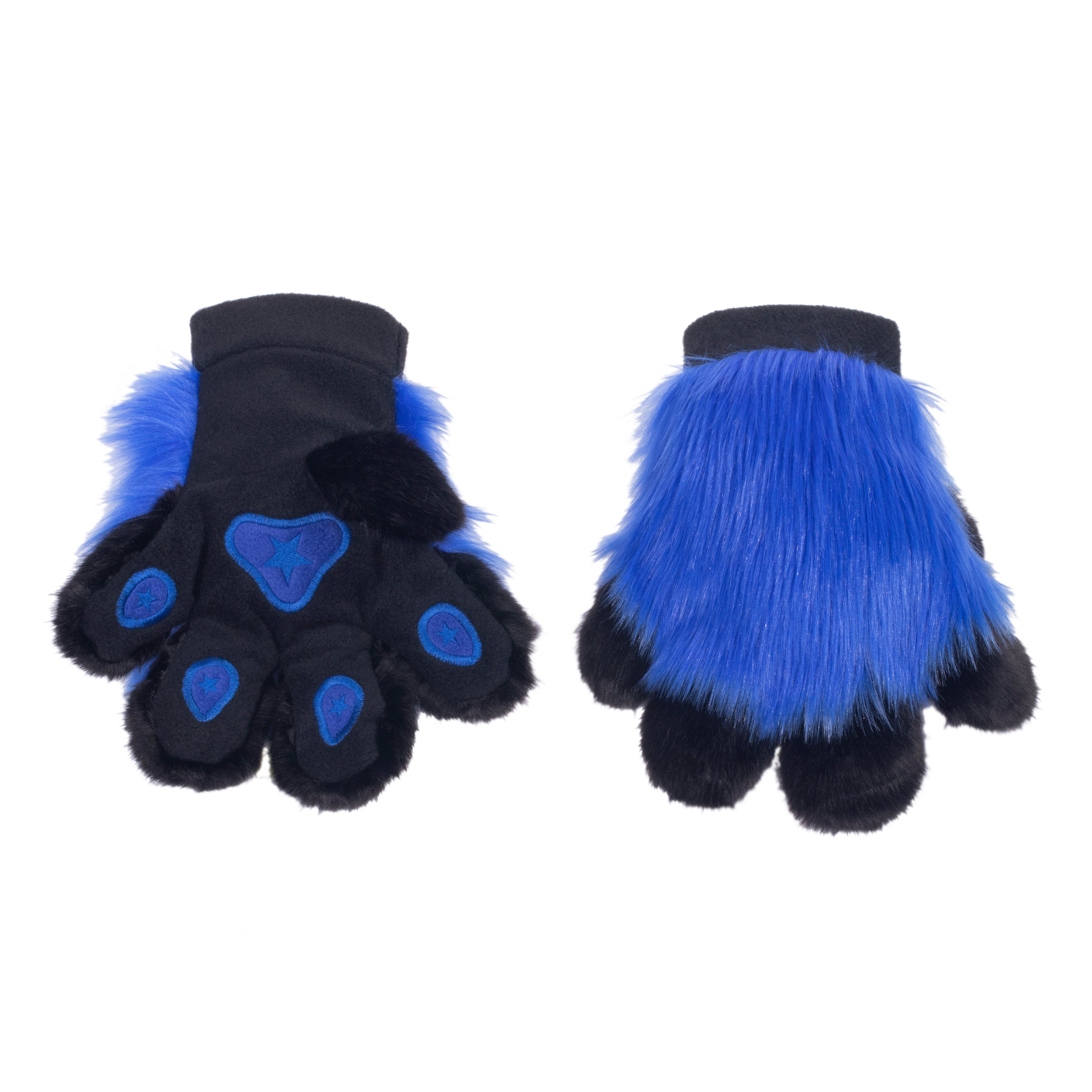 blue Pawstar PawMitts fursuit hand paw gloves for partial fursuit halloween costumes anime cosplay