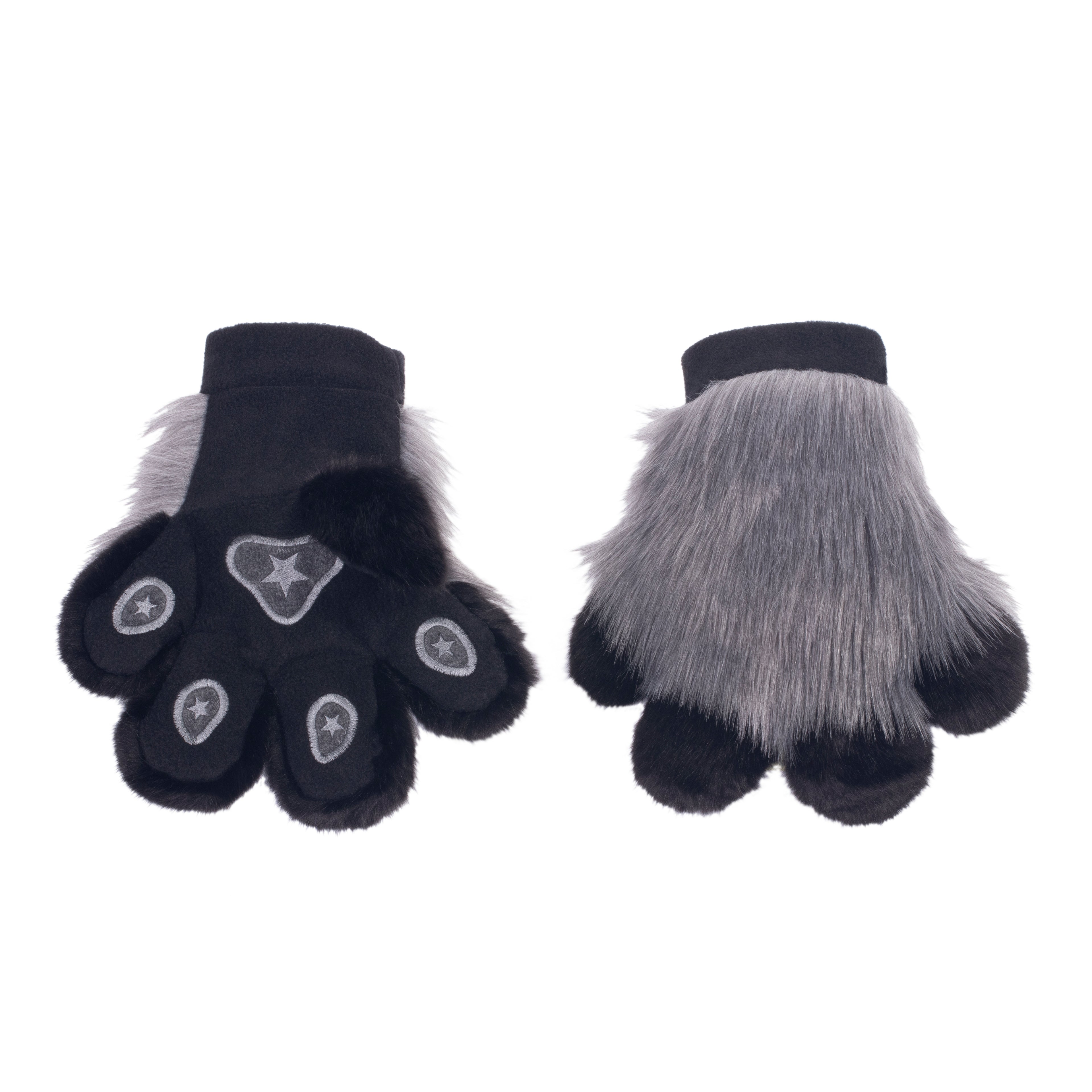 gray grey Pawstar PawMitts fursuit hand paw gloves for partial fursuit halloween costumes anime cosplay