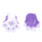 lilac lavender with white Pawstar PawMitts fursuit hand paw gloves for partial fursuit halloween costumes anime cosplay