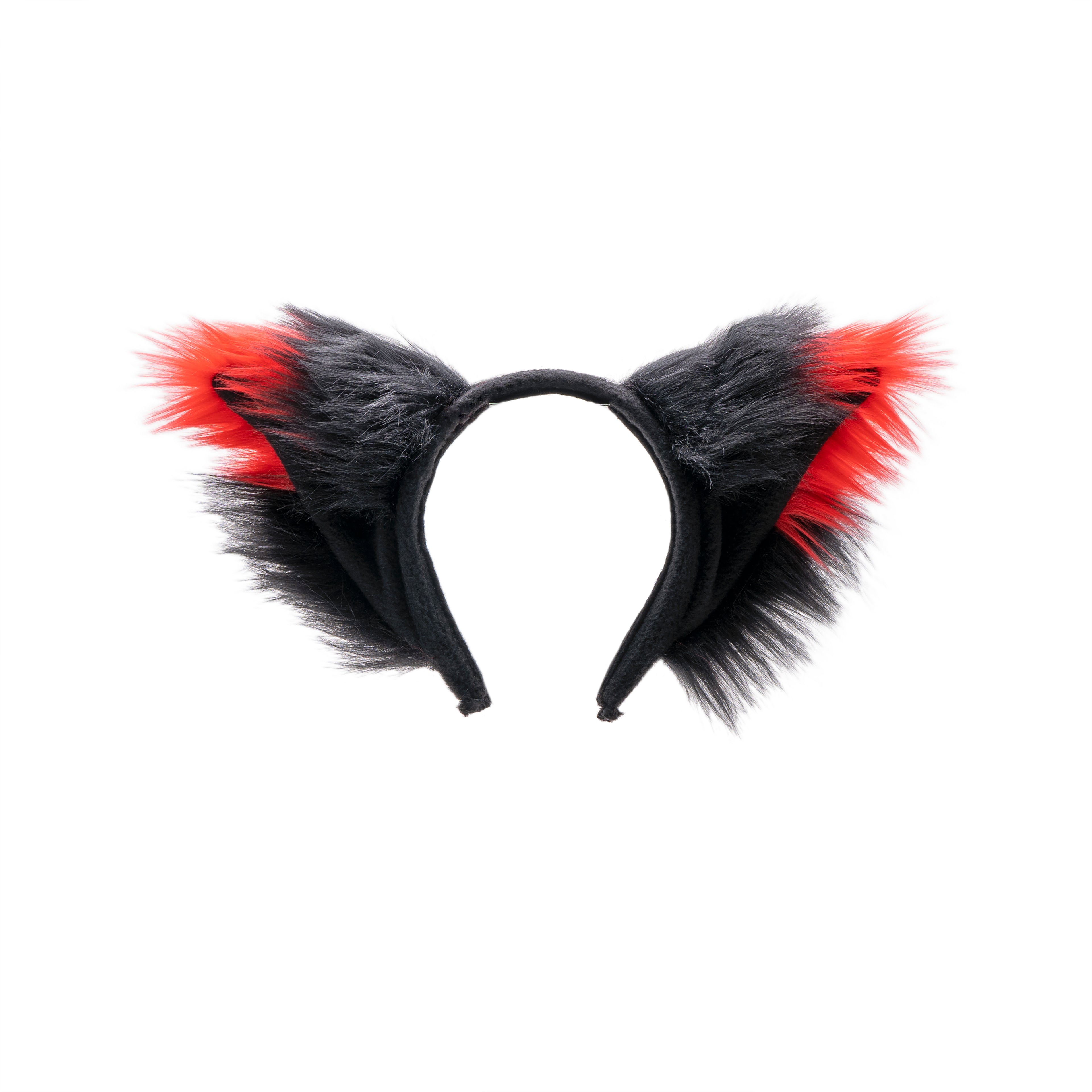 Red Pawstar Fox Yip Tip Ear Headband - fox ear headband for costumes, cosplay, fursuit, fashion, therian