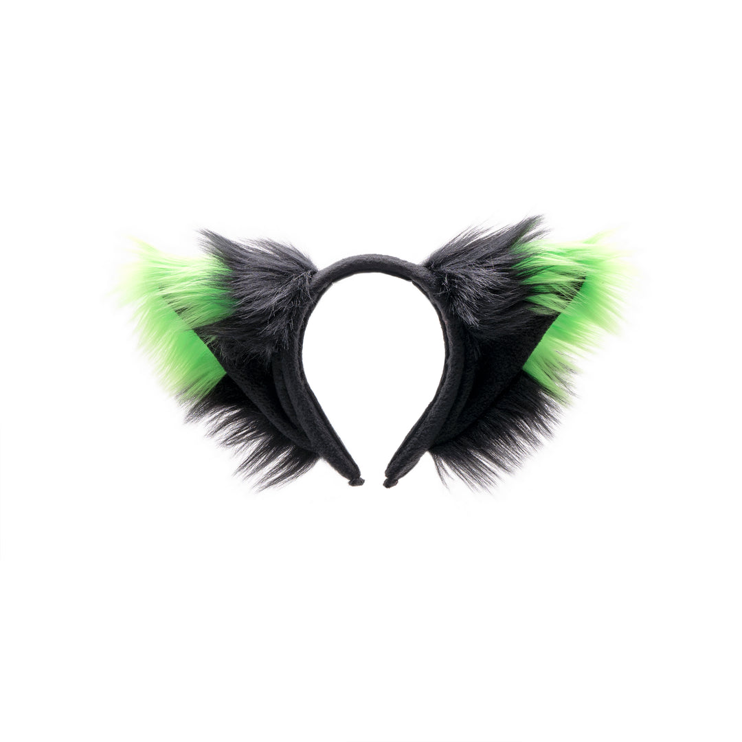 lime green  Pawstar Yip Tip Ear furry Headband for halloween costumes, cosplay, and partial fursuit. Made in the usa
