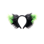 Lime Green Pawstar Fox Yip Tip Ear Headband - fox ear headband for costumes, cosplay, fursuit, fashion, therian