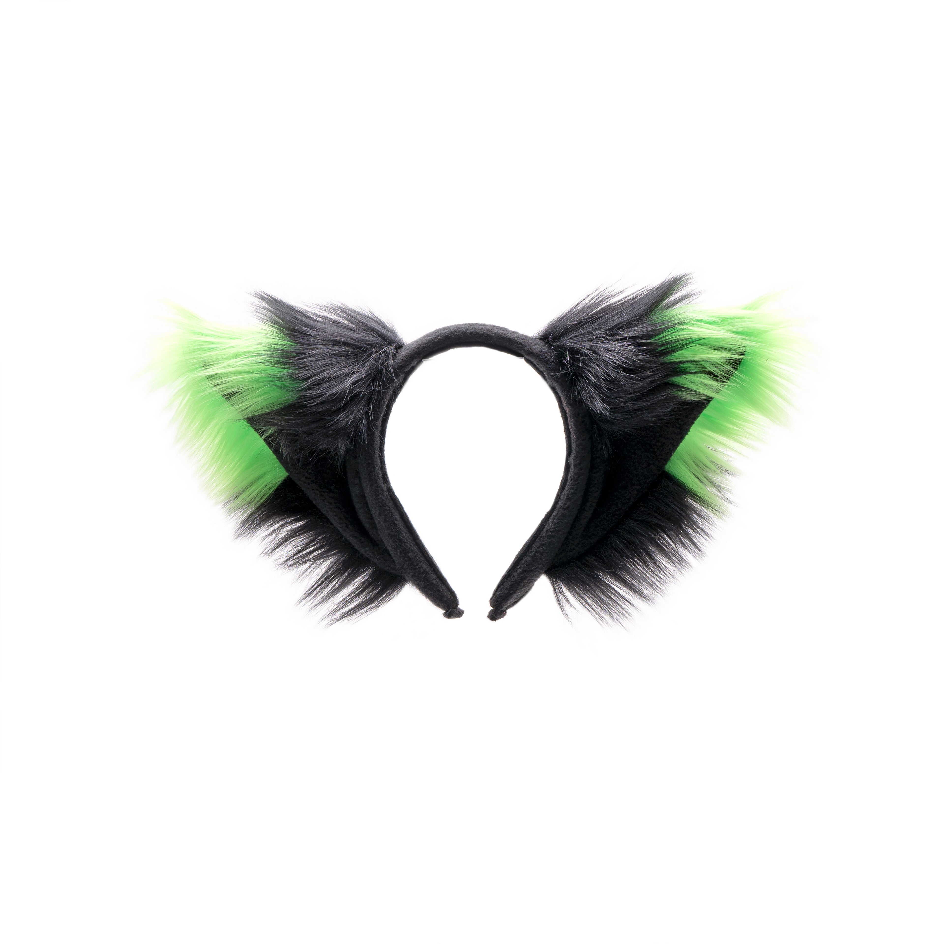 Lime Green Pawstar Fox Yip Tip Ear Headband - fox ear headband for costumes, cosplay, fursuit, fashion, therian