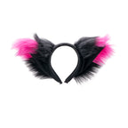 Hot Pink Pawstar Fox Yip Tip Ear Headband - fox ear headband for costumes, cosplay, fursuit, fashion, theriancanine