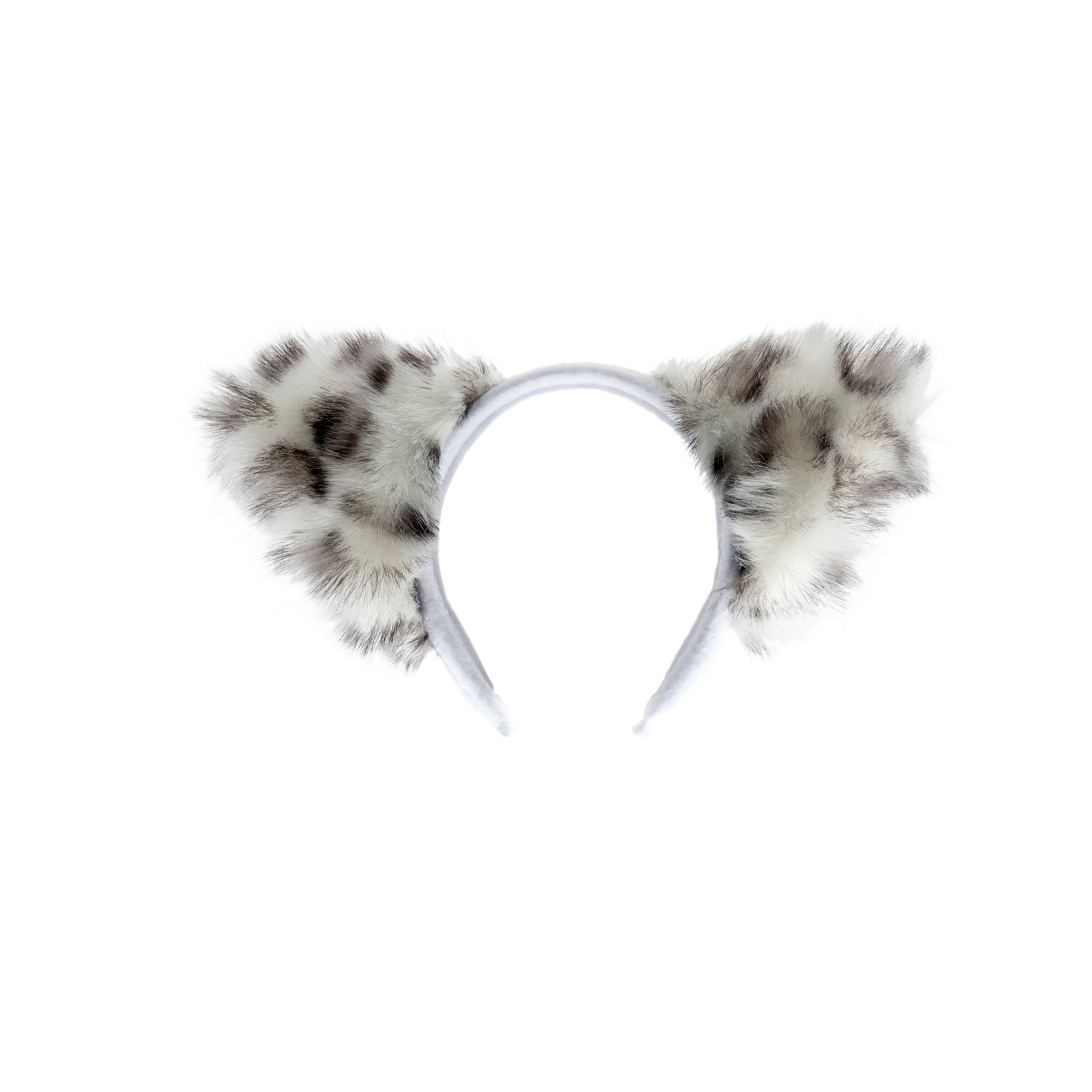 Pawstar Snow Leopard Fluffy Mew Headband - cat ear headband for costumes, cosplay, fursuit, fashion, therian alternate view