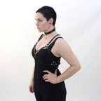 Basic Fem Torso Leather Harness cage bra DSFusion Dark Star Fusion Pawstar goth pastel kawaii lolita harajuku fashion cybergoth punk cyberpunk rave raver festival dog fashion for furry furries