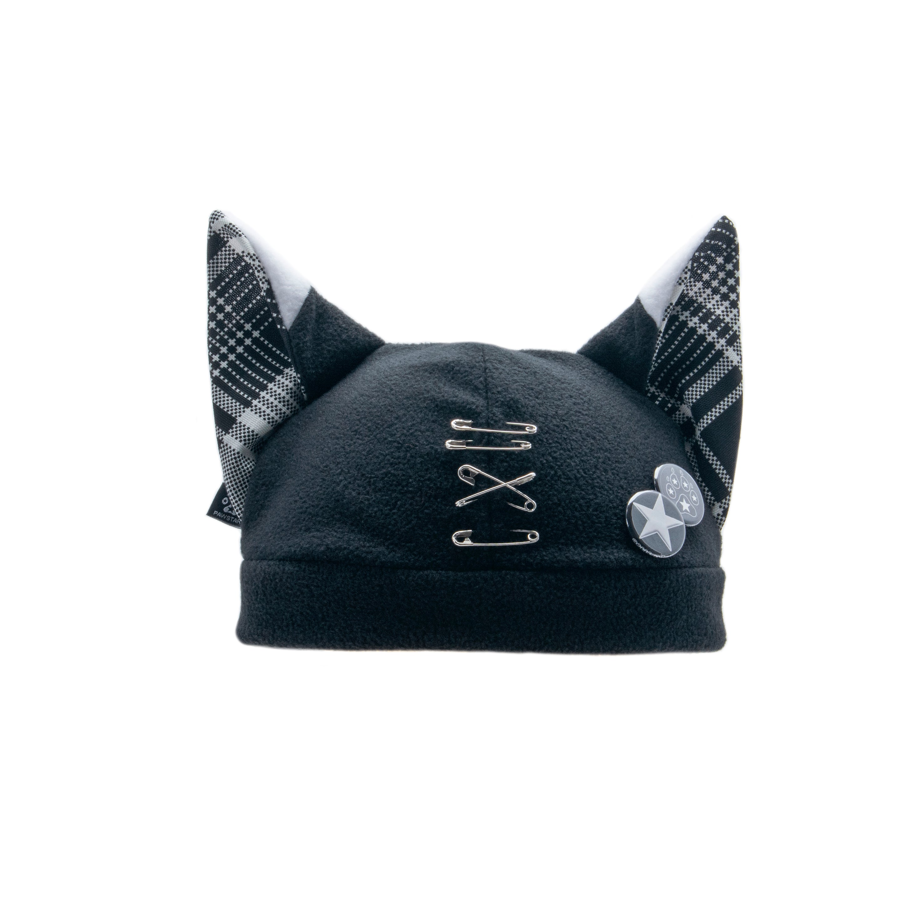 Pawstar Pin store Punx Mega Bunny Hat - Hallows Eve Edition - furry fleece goth rabbit beanie with large flompy ears - 8524