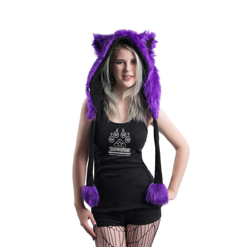 Fluffy Mew Puffet Hood - Pawstar Pawstar Hoods cat, cosplay, costume, Feline, furry, hat, ship-15, ship-15day
