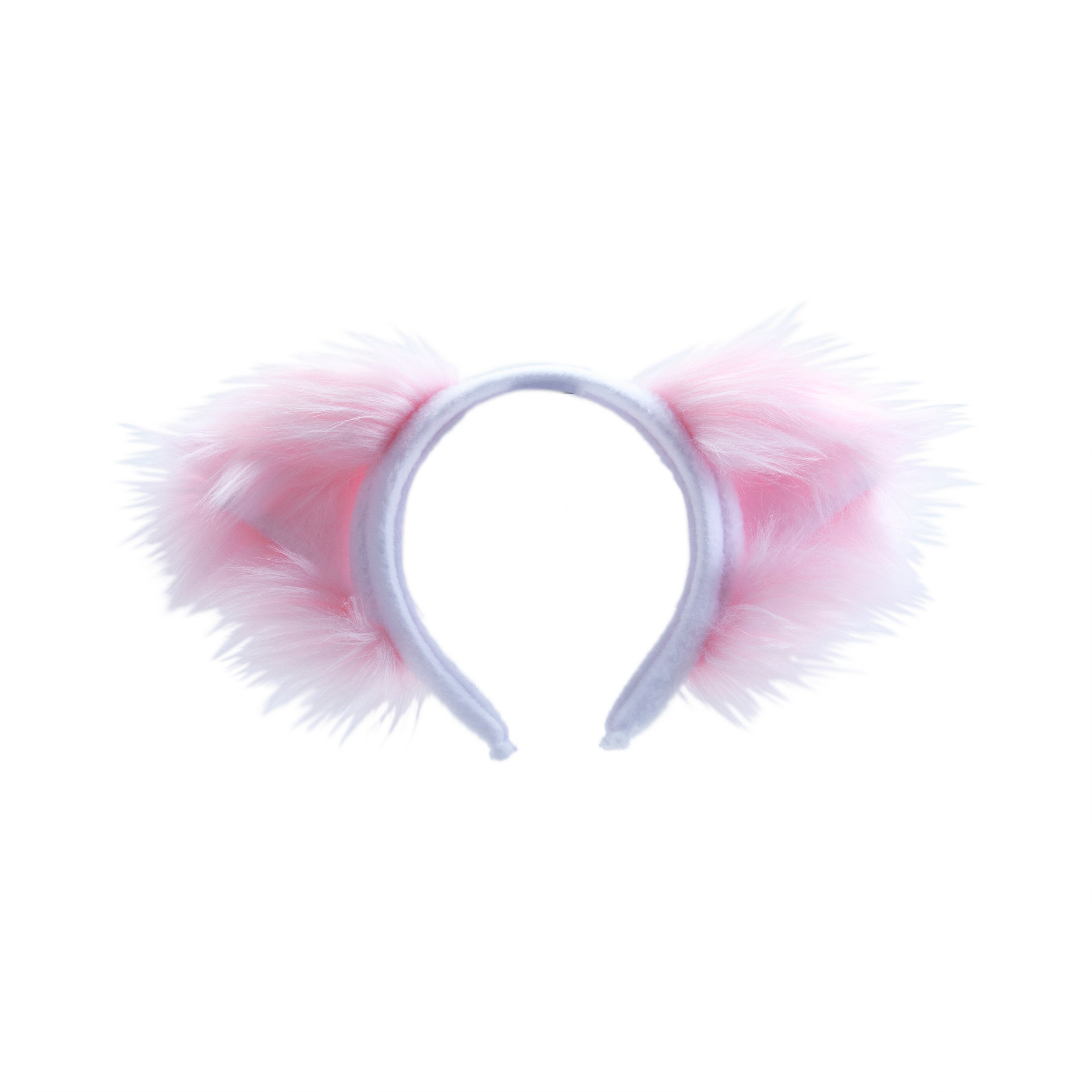 Pink Cat Ears, Fluffy Mew Ear Headband - Pawstar cat ear headband for costumes, cosplay, fursuit, fashion, therian