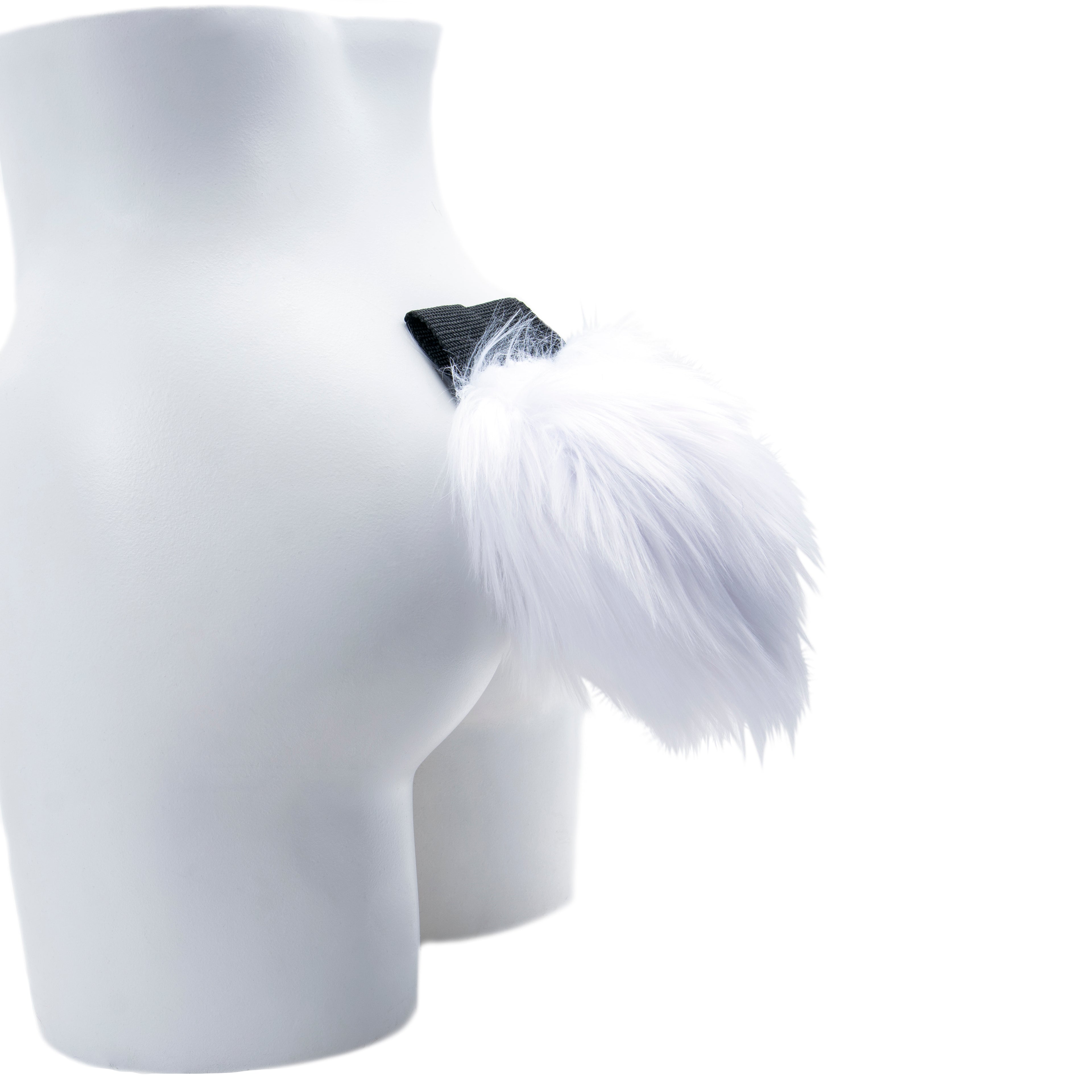 Bunny Tail faux fur rabbit furry fluffy partial fursuit halloween costume or hopps zootopia beastars cosplay accessory in white