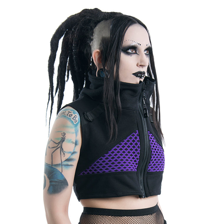 VectorNet Crop Vest - Pawstar dsfusion Cyber Gear cyber, festival, outerwear, rave, sale, ship-15, ship-30day, tops