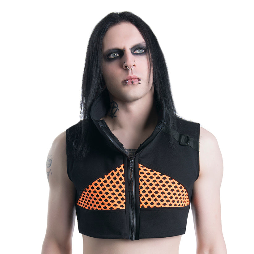 VectorNet Crop Vest - Pawstar dsfusion Cyber Gear cyber, festival, outerwear, rave, sale, ship-15, ship-30day, tops