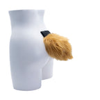 Bunny Tail faux fur rabbit furry fluffy partial fursuit halloween costume or hopps zootopia beastars cosplay accessory in butterscotch brown