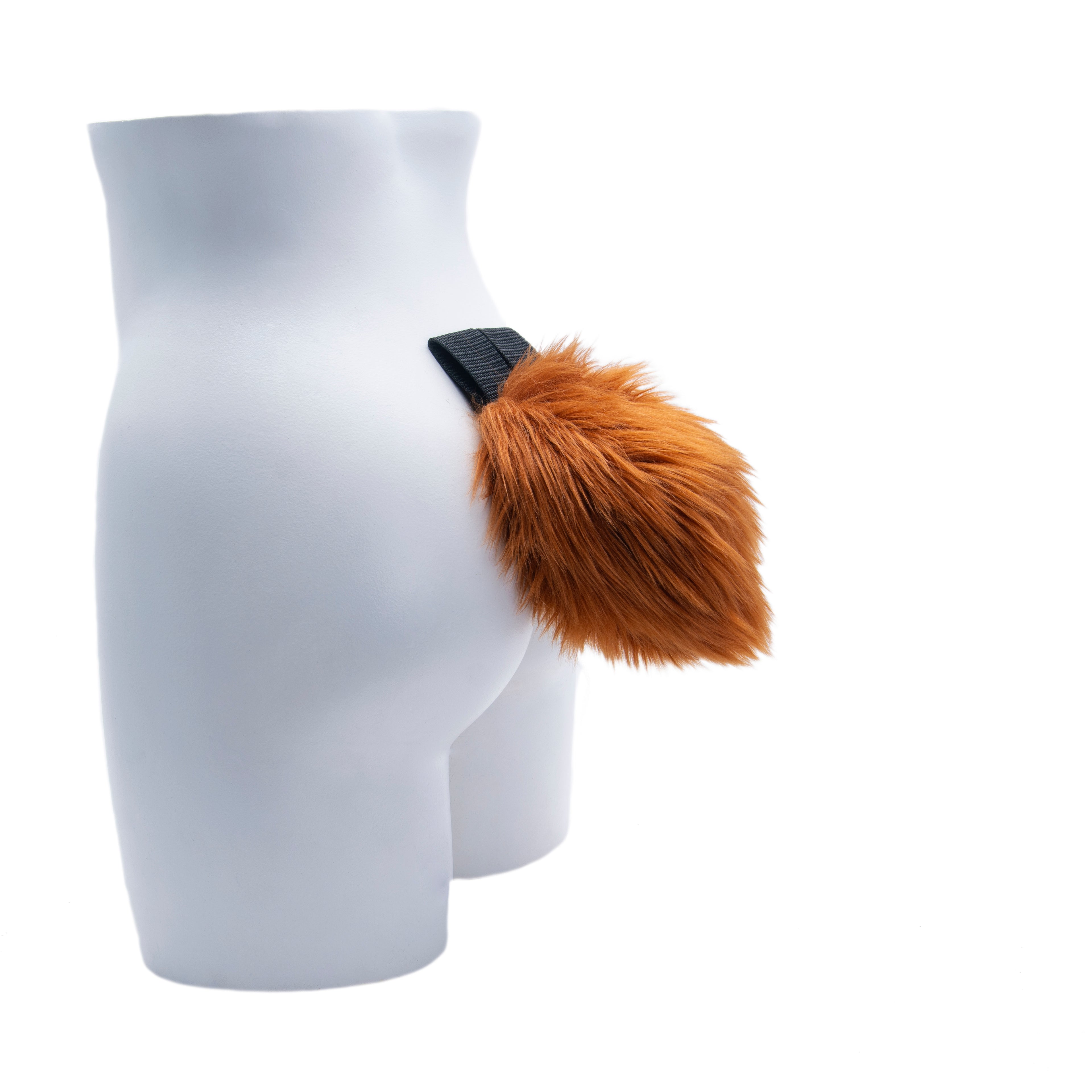 Bunny Tail faux fur rabbit furry fluffy partial fursuit halloween costume or hopps zootopia beastars cosplay accessory in  rust brown