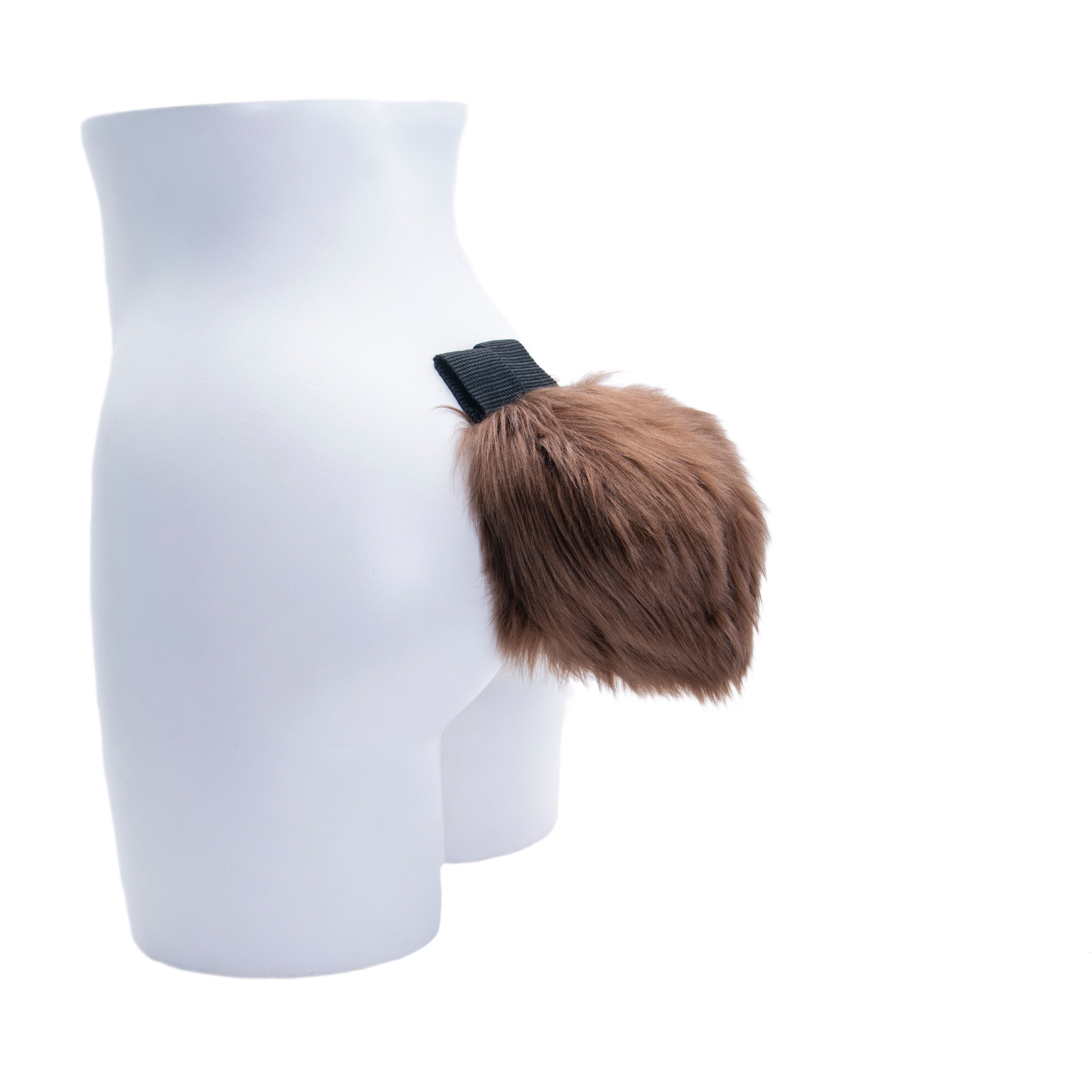 Bunny Tail faux fur rabbit furry fluffy partial fursuit halloween costume or hopps zootopia beastars cosplay accessory in brown