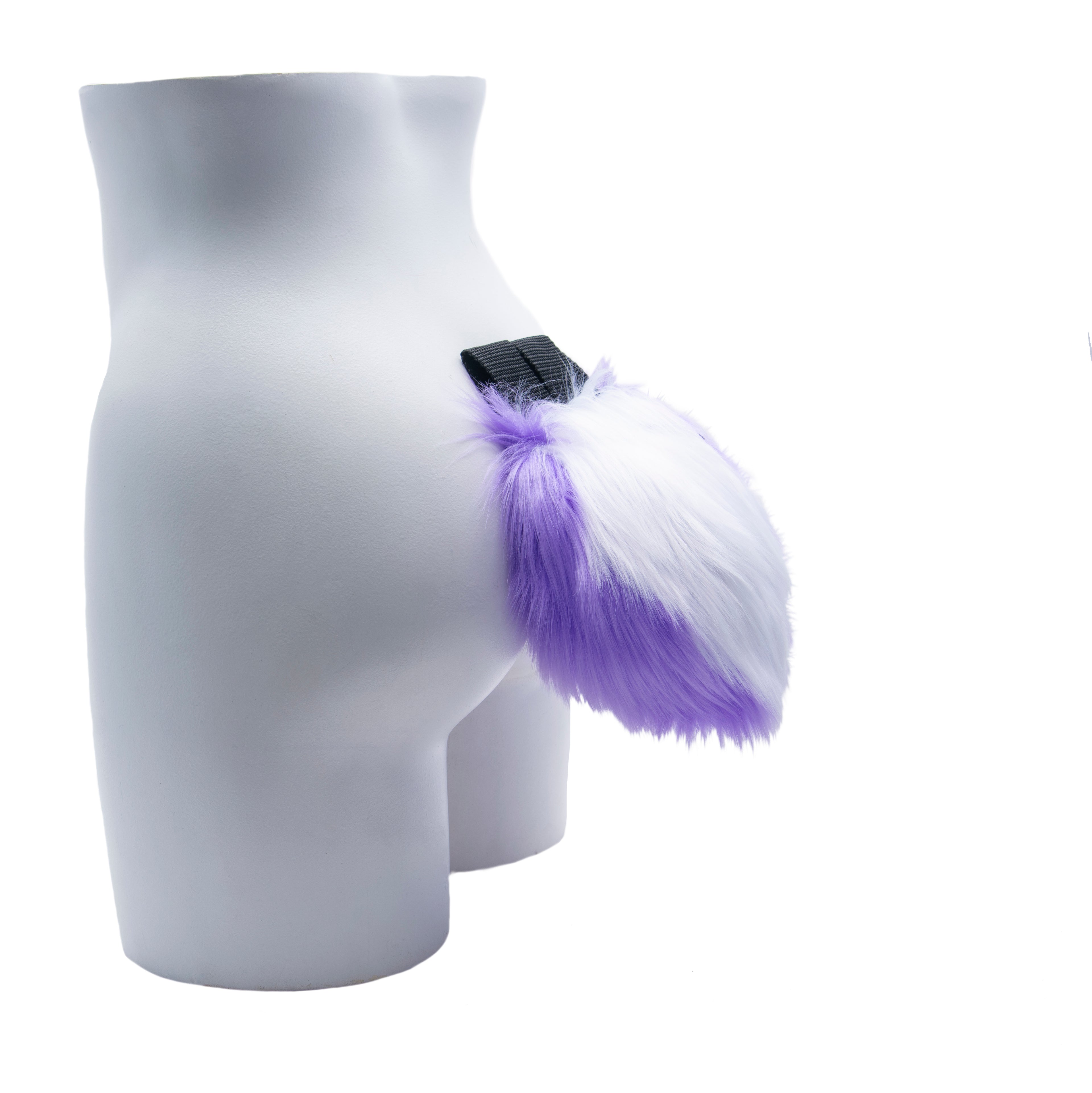 Bunny Tail faux fur rabbit furry fluffy partial fursuit halloween costume or hopps zootopia beastars cosplay accessory in kawaii pastel lavender
