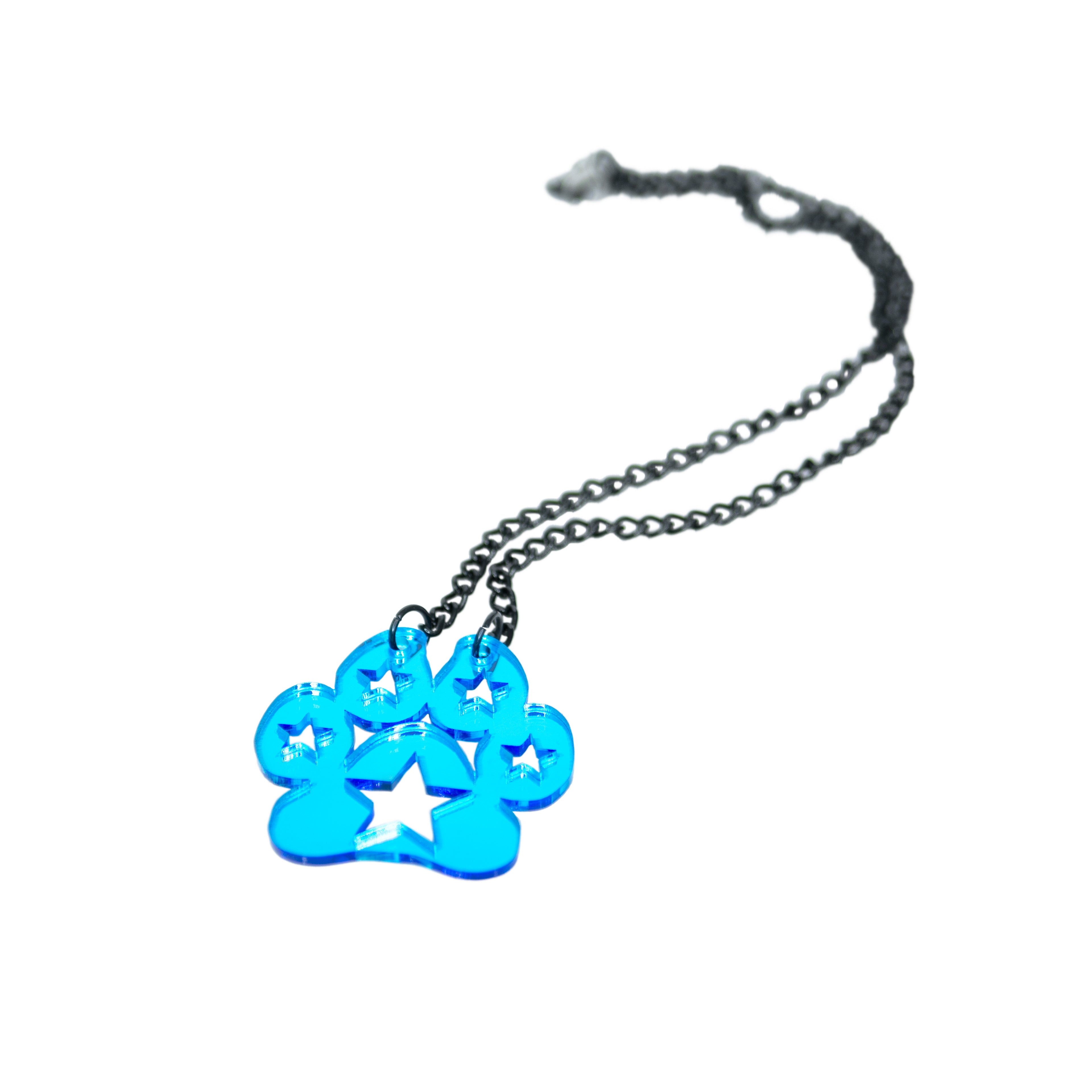 blue Pawstar Logo Bit Necklace - Pawstar Pawstar Necklaces  cosplay, costume, Cutebits, furry,
