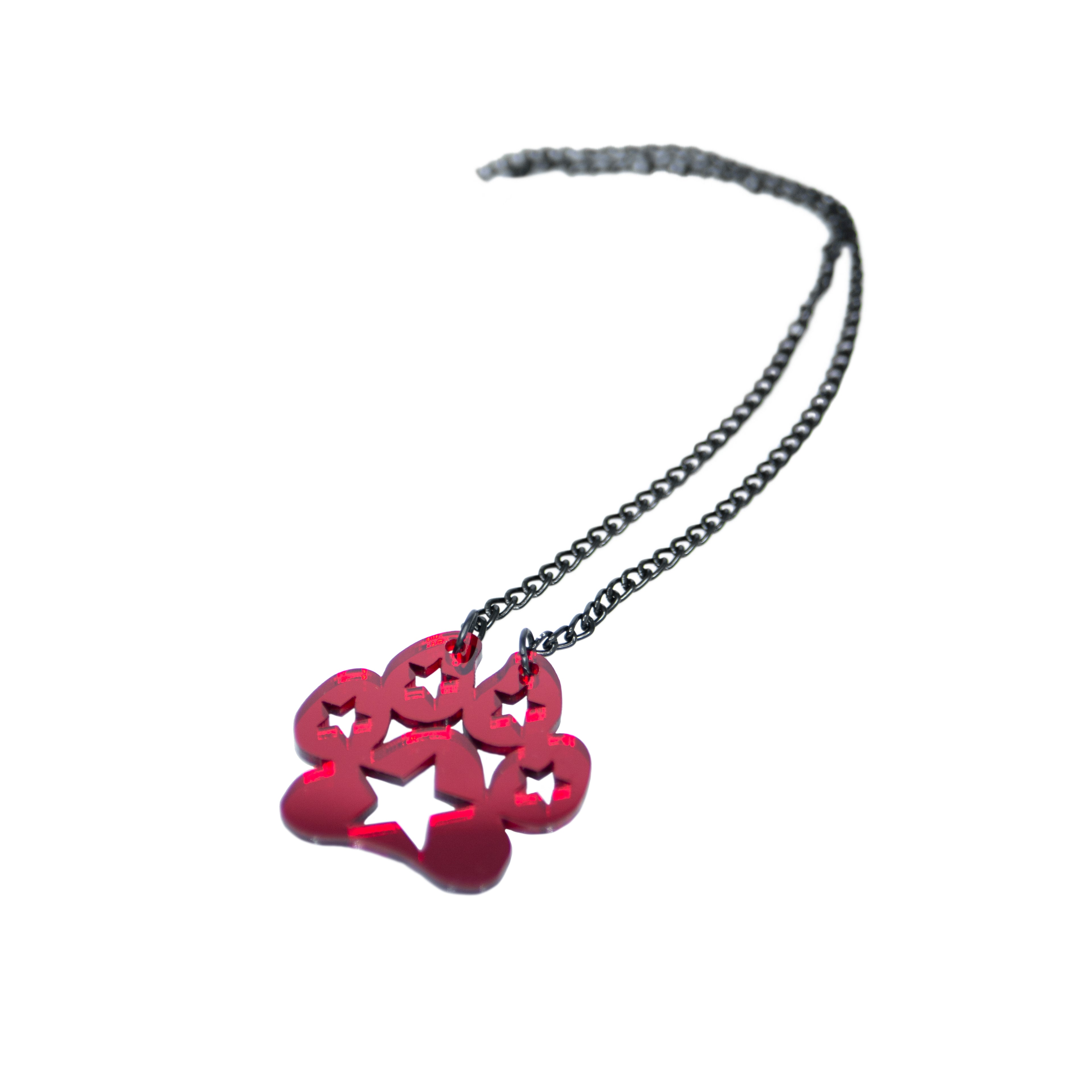 red burgundy merlot Pawstar Logo Bit Necklace - Pawstar Pawstar Necklaces  cosplay, costume, Cutebits, furry, 