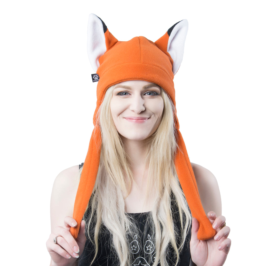 Fleece Fox Hat - Extra Warm - Pawstar Pawstar Fleece Hats canine, cosplay, costume, fox, furry, hat, orange, ship-15, ship-15day