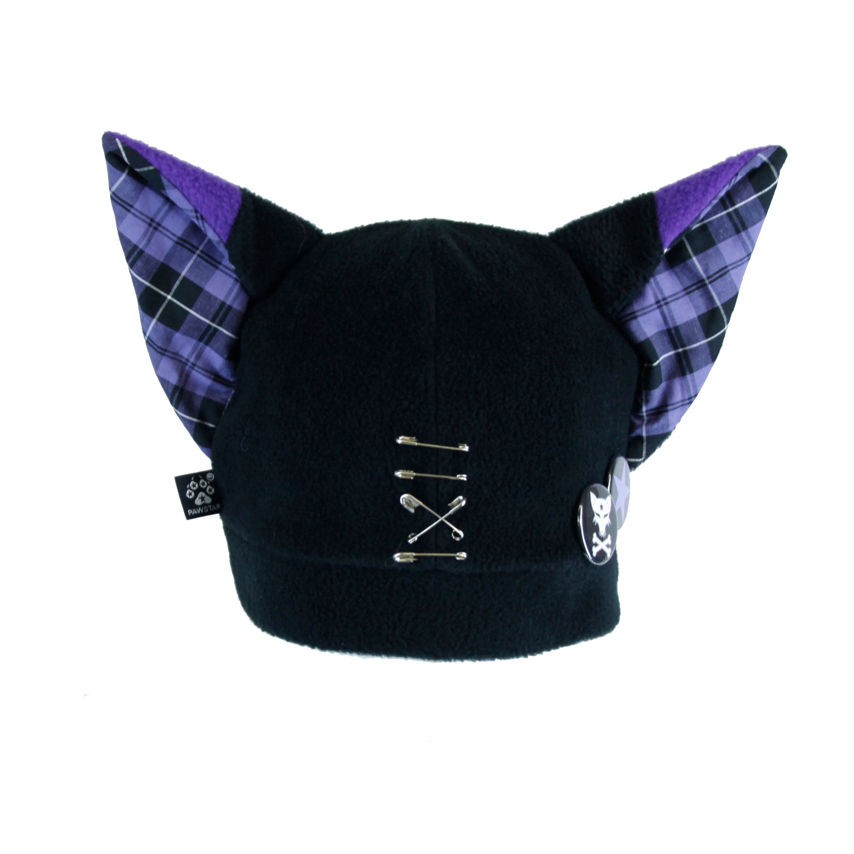 Pin Punx Fox Hat Pin Punx by Pawstar embodies the gothic lolita, punk, emo, and harajuku vibes. The vibrant plaid is the perfect contrast to the various safety pins, ear piercings, and custom Pawstar buttons. 
Pawstar has been making all of our products in the USA since 2003. 